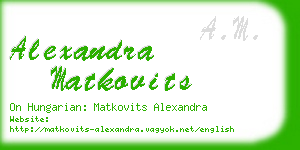 alexandra matkovits business card